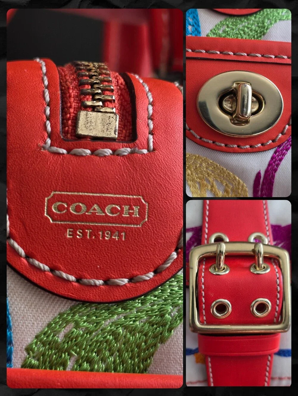 Coach 1857 Legacy Scribble Stitch Turnlock Satchel White Multicolor Bag Y2K